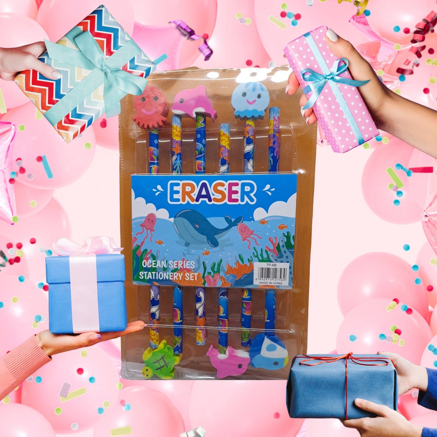 Lead Pencil with Rubber Fish(6+1) 0035