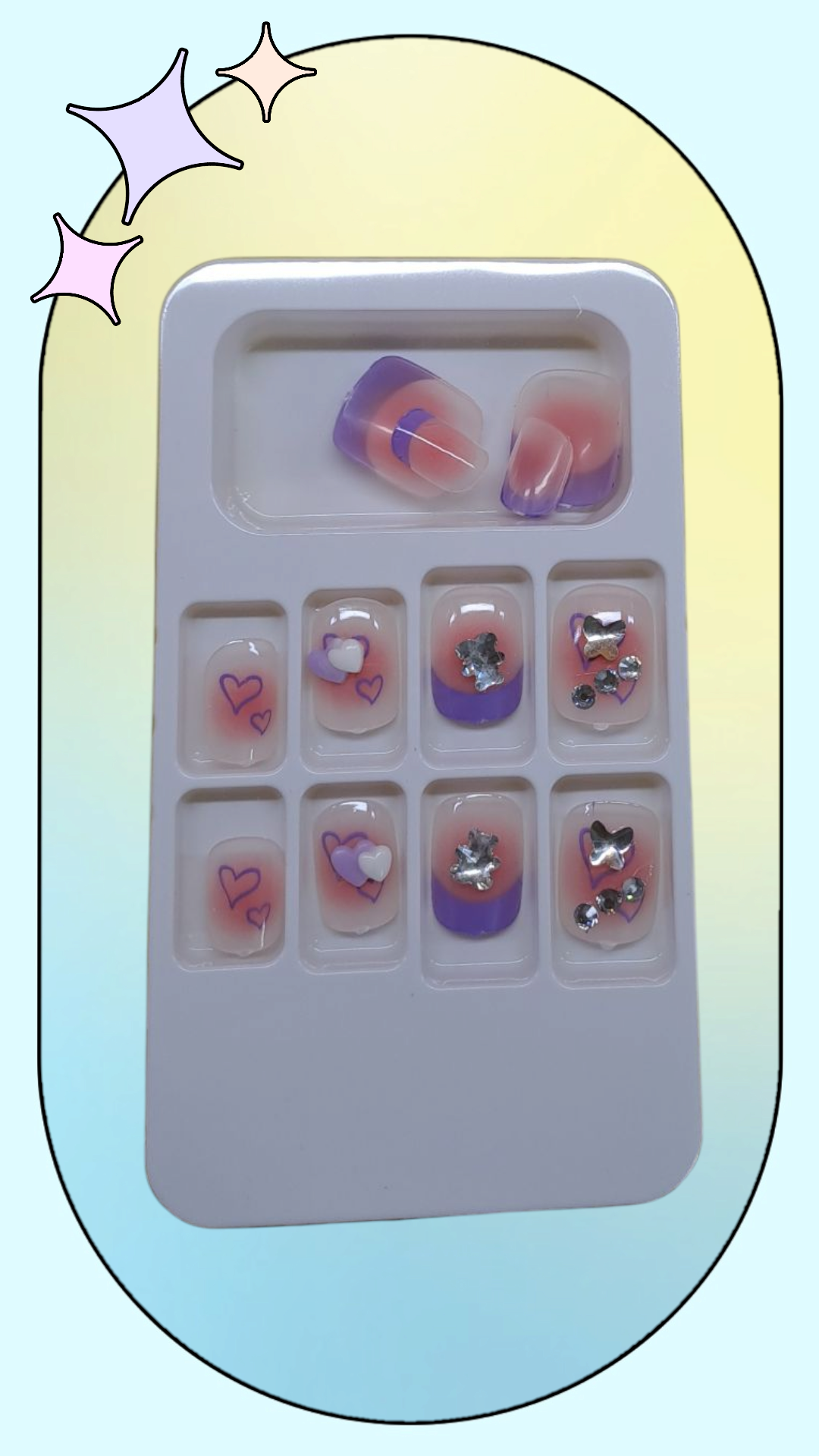 Fancy Acrylic Nails (Small)-010