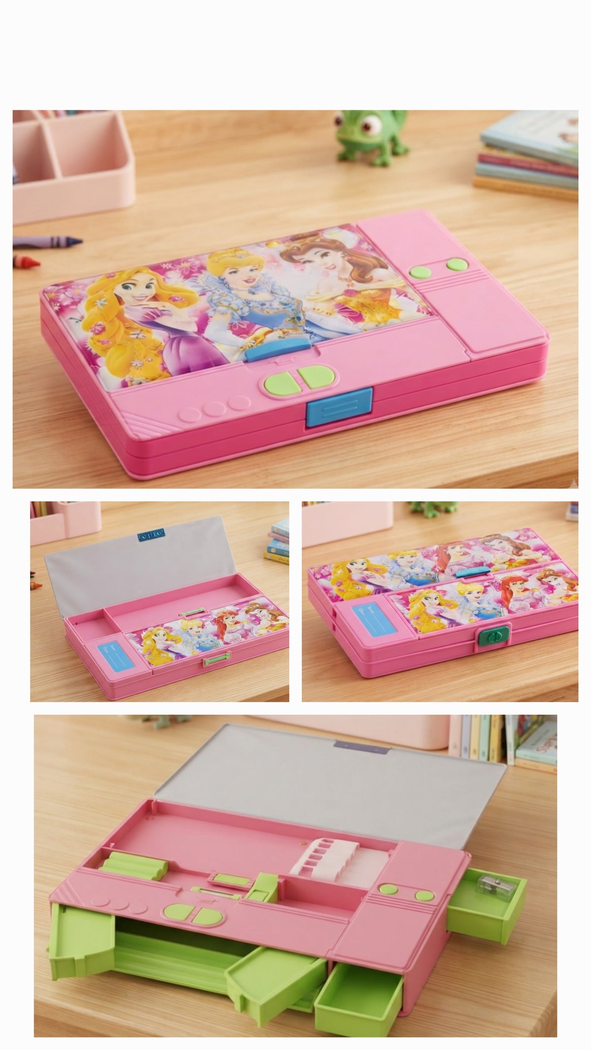 Magnet Pencil Box Double Side With Sharpener Princess 0023