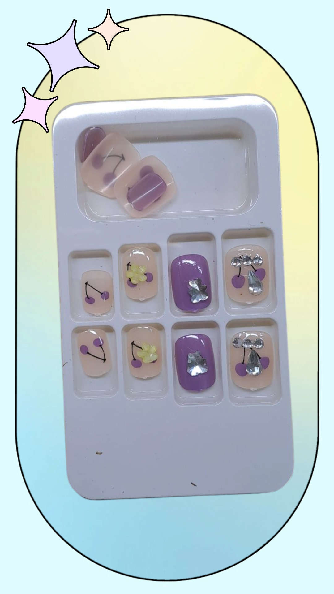 Fancy Acrylic Nails (Small)-002