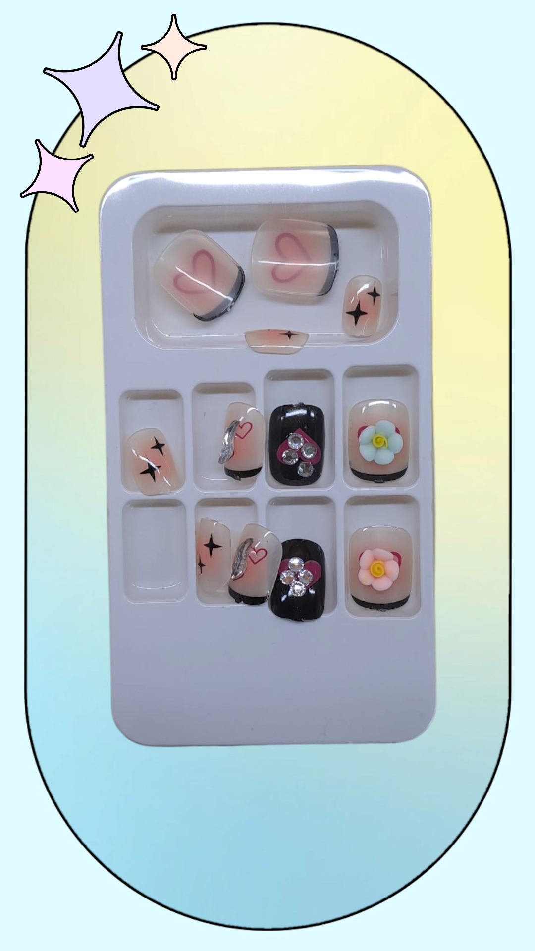 Fancy Acrylic Nails (Small)-012