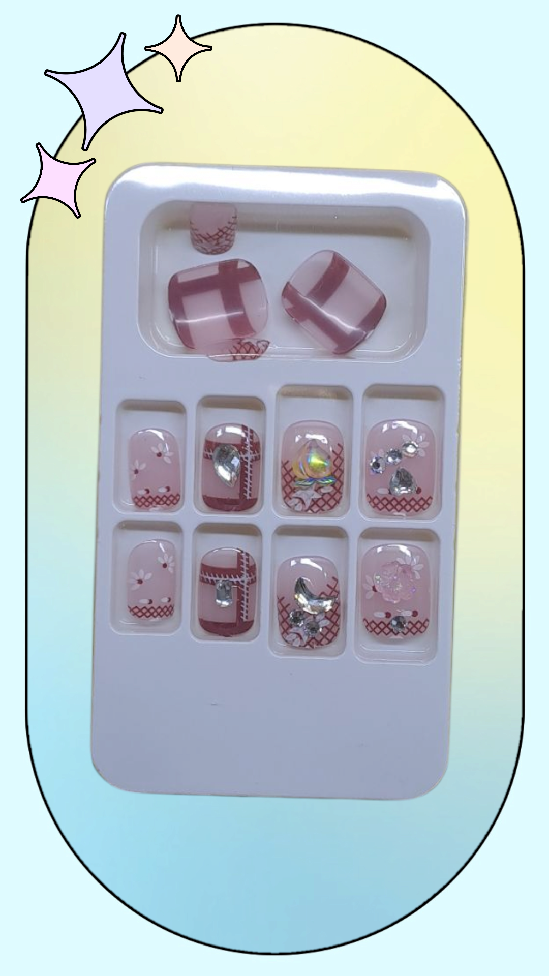 Fancy Acrylic Nails (Small)-005