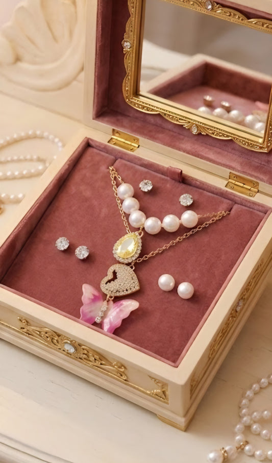 Combo Pearl Set (Necklace, 3 pairs of Earrings) CPS-004