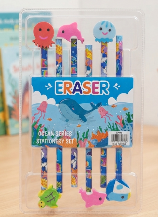 Lead Pencil with Rubber Fish(6+1) 0035