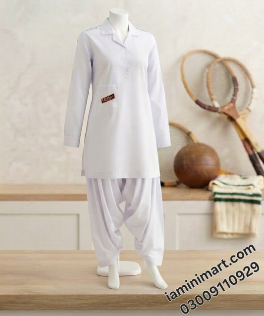 LACAS  Girls Dress White (Shirt & Trouser-Grade 4 to O Level) GDW-003