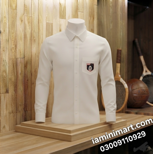 LACAS Boys Dress Shirt Off-White (A Level) BDSO-006