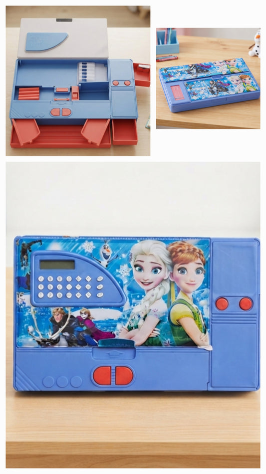 Magnet Pencil Box With Calculator and Sharpener Frozen 0017
