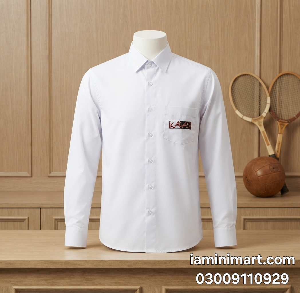LACAS Girls Dress Shirt White (Grade 1 to 5) & Boys Dress Shirt White ( Grade 1 to O Level)  DSW-002